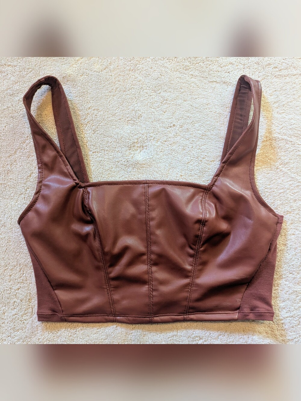 $20 Intimately Free People Size L - Catch Me If You Can Faux Leather Corset Top